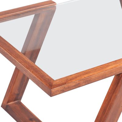 vidaXL Mesa de centro de madera maciza de acacia marrón 100x50x40 cm