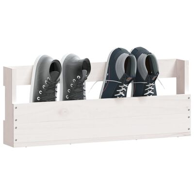 vidaXL Estantes de zapatos de pared 2 uds madera pino blanco 59x9x23cm