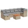vidaXL Juego de sof&aacute;s jard&iacute;n con cojines beige mezcla 8 pzas rat&aacute;n PE