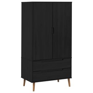 vidaXL Armario MOLDE Negro 90 x 55 x 175 cm Madera de Pino Maciza