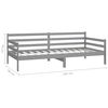 vidaXL Sof&aacute; cama con colch&oacute;n madera de pino maciza gris 90x200 cm