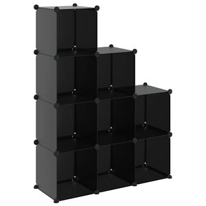 vidaXL Estanter&iacute;a de cubos con 9 compartimentos negro PP