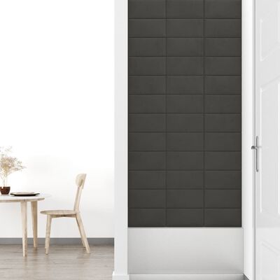 vidaXL Paneles de pared 12 uds terciopelo gris oscuro 30x15 cm 0,54 m²