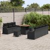 vidaXL Conjunto de sof&aacute;s de jard&iacute;n 10 pcs Negro rat&aacute;n sint&eacute;tico