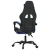 vidaXL Silla gaming giratoria y reposapi&eacute;s cuero sint&eacute;tico negro azul