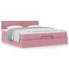 vidaXL Estructura cama otomana con colch&oacute;n terciopelo rosa 180x200 cm