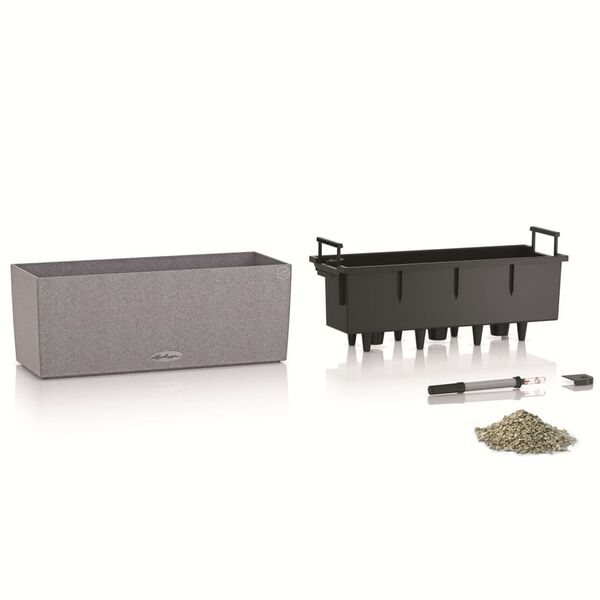 LECHUZA Jardinera BALCONERA Stone 80 ALL-IN-ONE gris