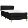 vidaXL Cama box spring con colch&oacute;n tela negro 100x200 cm