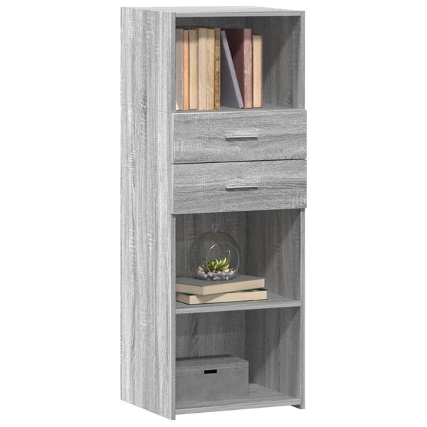 vidaXL Aparador alto madera de ingenier&iacute;a gris Sonoma 45x42,5x124 cm