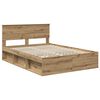 vidaXL Estructura de cama con cabecera Roble Artesanal 140 x 190 cm