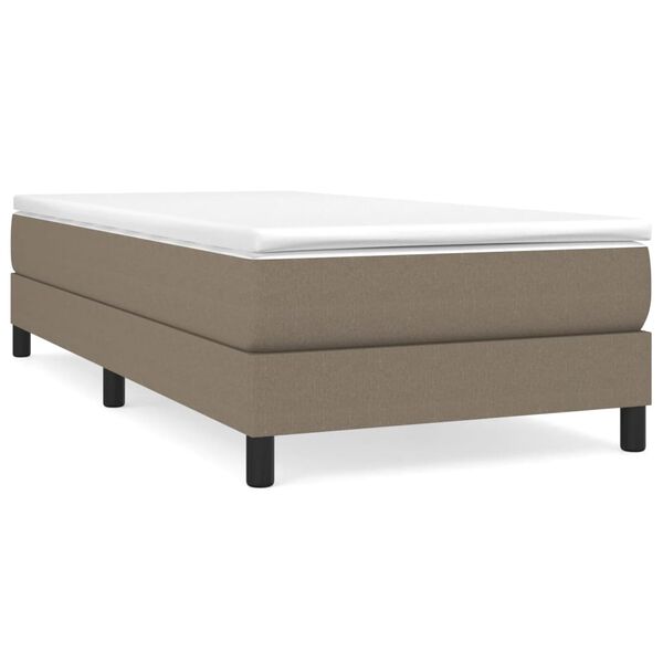 vidaXL Estructura de cama con somier tela gris taupe 90x190 cm