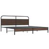 vidaXL Estructura de cama sin colch&oacute;n metal roble marr&oacute;n 180x200 cm
