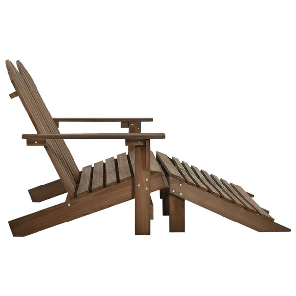 vidaXL Silla Adirondack de jard&iacute;n 2 plazas madera de abeto marr&oacute;n
