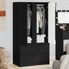 vidaXL Gabinete de Ba&ntilde;o Negro 79,5 x 49 x 156 cm Madera contrachapada