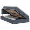 vidaXL Cama de almacenamiento LED con colch&oacute;n Gris oscuro 120 x 200 cm