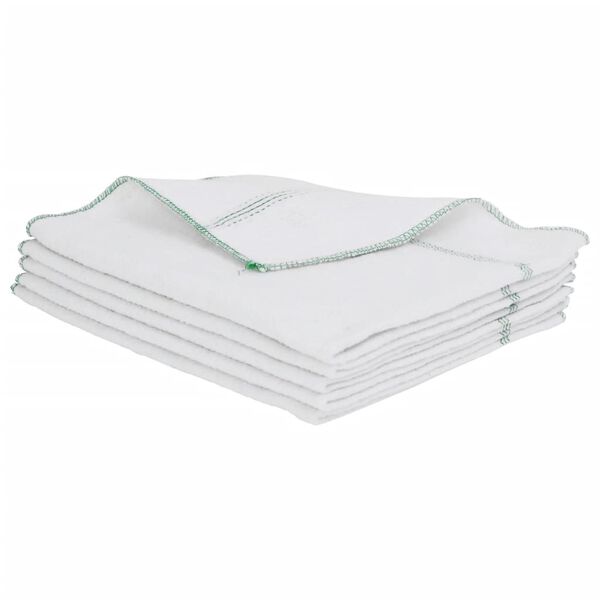 vidaXL Pa&ntilde;os de limpieza 5 uds blancas con rayas verdes 50x60 cm