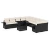 vidaXL Set de sof&aacute;s de jard&iacute;n 11 pzas y cojines rat&aacute;n sint&eacute;tico negro