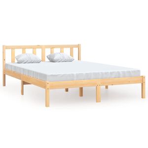 vidaXL Estructura de cama sin colch&oacute;n madera maciza 140x190 cm