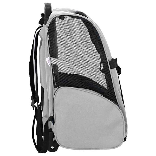 vidaXL Carrito para mascotas 3 en 1, dise&ntilde;o gris, 48 x 32 x (57-106) cm, tela Oxford