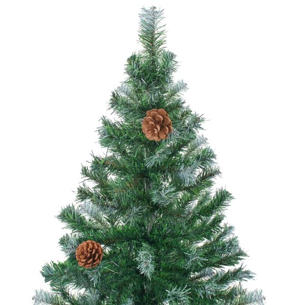 vidaXL Árbol de Navidad artificial con piñas 210 cm