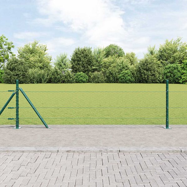 vidaXL Poste de Valla Verde 100 x 0,4 m (malla de 25 mm) Acero y PVC
