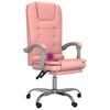 vidaXL Silla de oficina reclinable masaje cuero sint&eacute;tico rosa