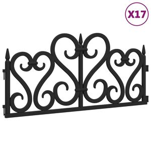 vidaXL Borduras de jard&iacute;n 17 unidades PP negro 10 m