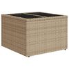 vidaXL Mesa de jard&iacute;n superficie de vidrio rat&aacute;n PE beige 55x55x37 cm