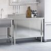 vidaXL Mesa de trabajo de cocina puertas correderas acero inoxidable