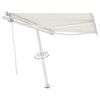 vidaXL Toldo autom&aacute;tico con LED sensor de viento color crema 300x250cm