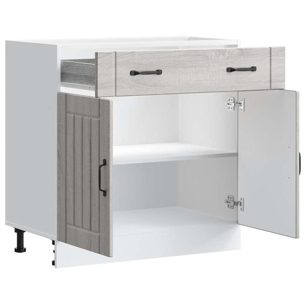 vidaXL Mueble bajo de cocina Lucca madera contrachapada gris sonoma
