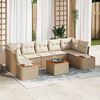 vidaXL Conjunto de sof&aacute; de jard&iacute;n con coj&iacute;n 8 pcs Beige Polirat&aacute;n