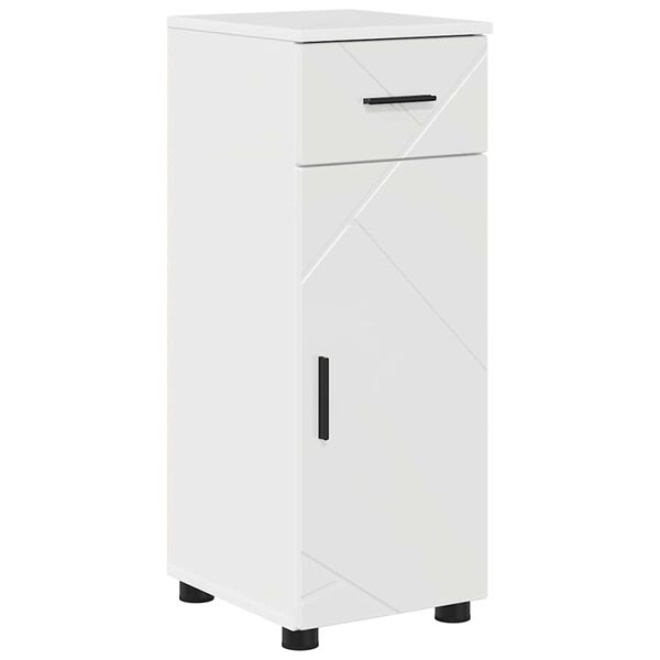 vidaXL Gabinete de Ba&ntilde;o con caj&oacute;n con puerta brillante 30 x 35 x 80 cm