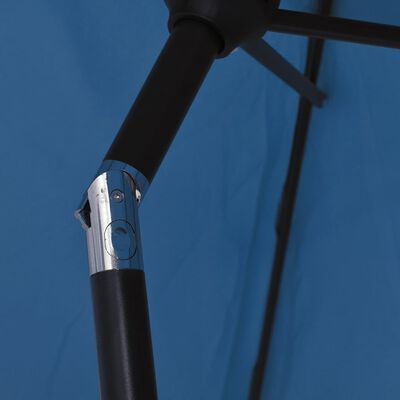 vidaXL Sombrilla de jardín con palo de metal azul celeste 300x200 cm