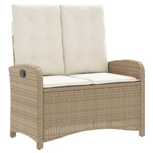 vidaXL Sill&oacute;n reclinable de jard&iacute;n con cojines rat&aacute;n sint&eacute;tico beige