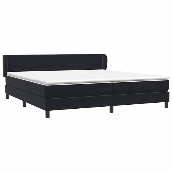 vidaXL Cama box spring con colchones terciopelo negro 180x220 cm