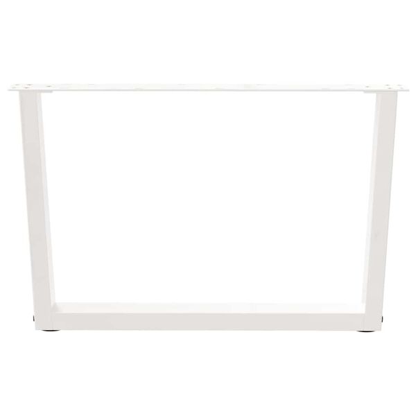 vidaXL Patas para mesa de centro en forma de V (2 unidades), color blanco, 70 x (42-43,3) cm, acero
