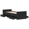 vidaXL Estructura de cama con cabecera Roble Negro 193 x 78 x 50 cm