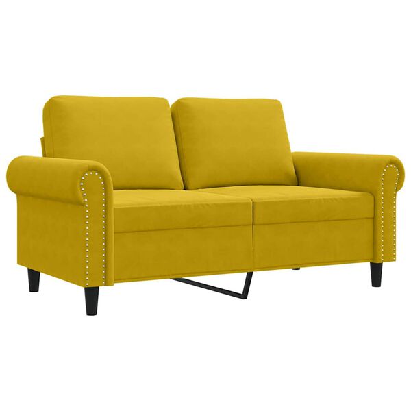 vidaXL Sof&aacute; de 2 plazas terciopelo amarillo 120 cm