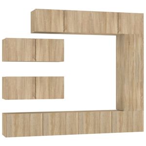 vidaXL Set de muebles para TV 7 pzas madera contrachapada roble Sonoma