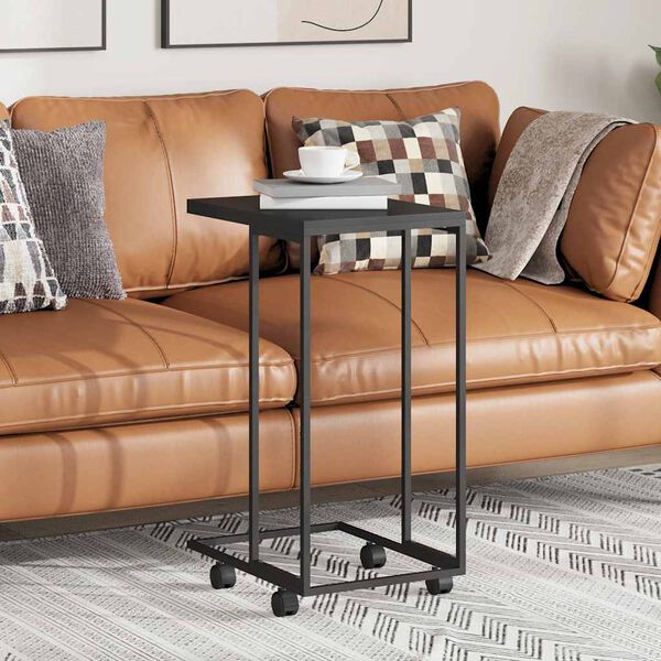 vidaXL Armario auxiliar con ruedas contrachapado negro 40x30x63,5 cm