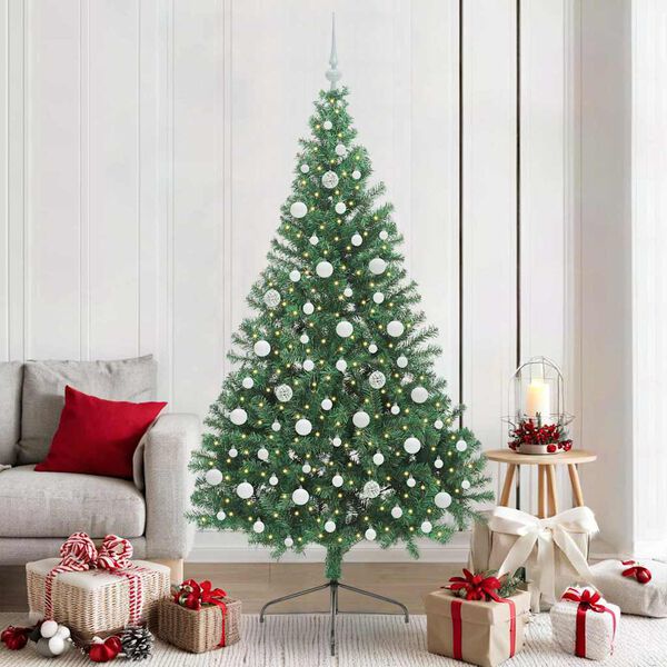 vidaXL &Aacute;rbol de Navidad Artificial Preiluminado Verde 210 cm PVC