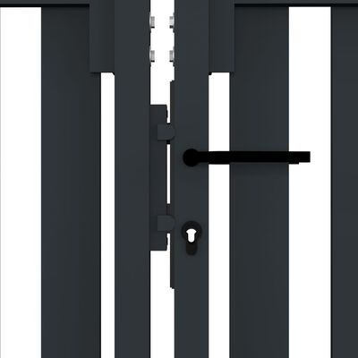 vidaXL Cancela doble de valla de acero gris antracita 306x150 cm