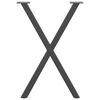 vidaXL Patas para mesa de comedor en forma de X (2 unidades), antracita, 57 x (72-73) cm, acero
