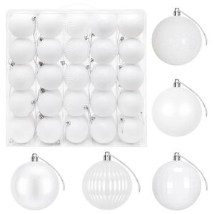 vidaXL Juego de bolas navide&ntilde;as 50 uds. Blanco Di&aacute;m. 8 cm Poliestireno