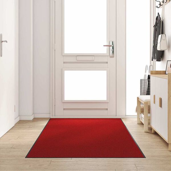 vidaXL Felpudo Otro Rojo y Negro 120 x 250 cm Polipropileno y vinilo