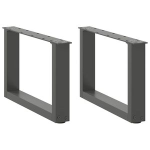 vidaXL Patas para mesa de centro en forma de U (2 unidades), antracita, 50 x (30-31) cm, acero