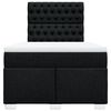 vidaXL Cama box spring con colch&oacute;n tela negro 120x190 cm