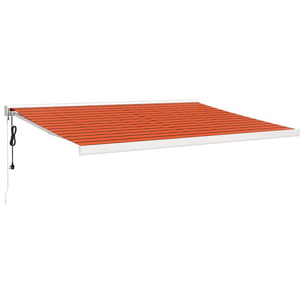 vidaXL Toldo retr&aacute;ctil aluminio y tela naranja y marr&oacute;n 4,5x3 m