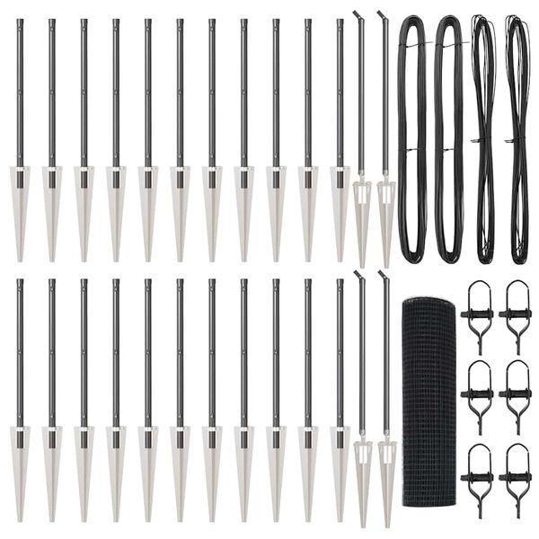 vidaXL Poste de Valla Gris 50 x 0,4 m (malla de 19 x 19 mm)